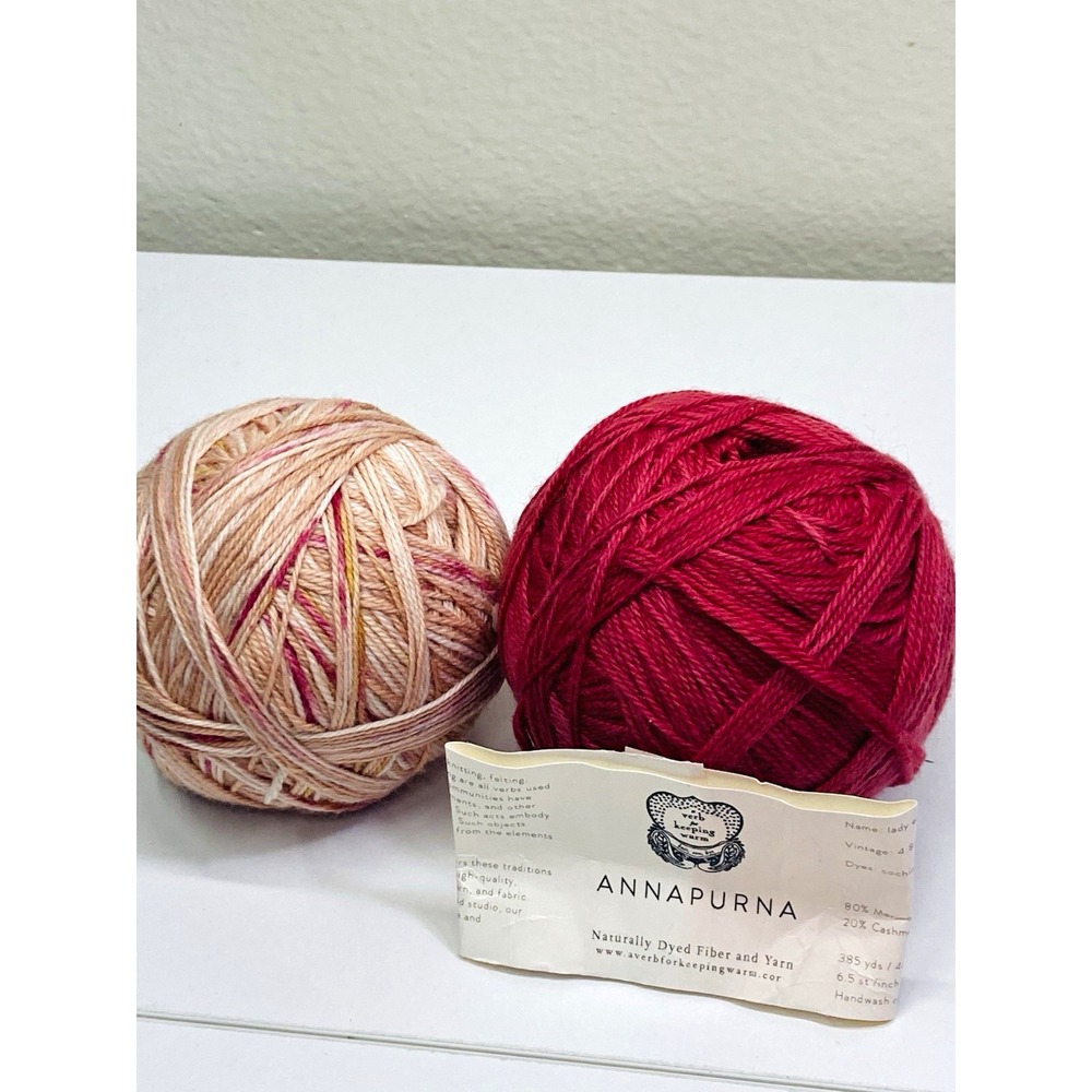2 NEW Annapurna Hand-Dyed Sock Yarn Lot 80% Merino/ 20% Cashmere